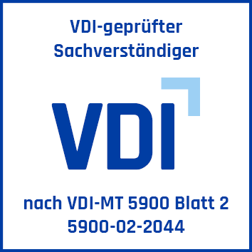 5191 Prüfzeichen-Siegel fortlaufende Nr. - Sachverst. - farbig - M - 60x60mm - 2044 - Wettstein